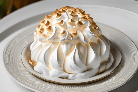 Classico Alaska al forno con gelato alla vaniglia, torta di spugna e meringa tostata