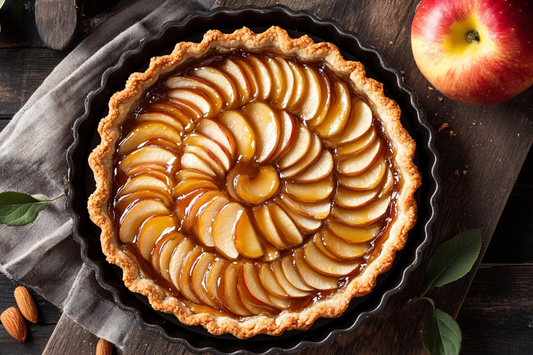 Caramel-Glazed Cosmic Crisp Apple Tart with Almond Pastry