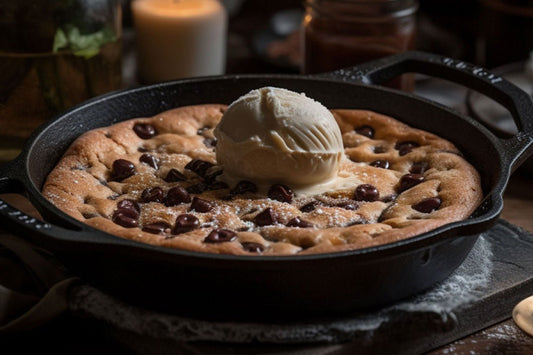 Pizookie al cioccolato con gelato alla vaniglia