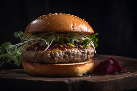 Succoso hamburger di agnello mediterraneo