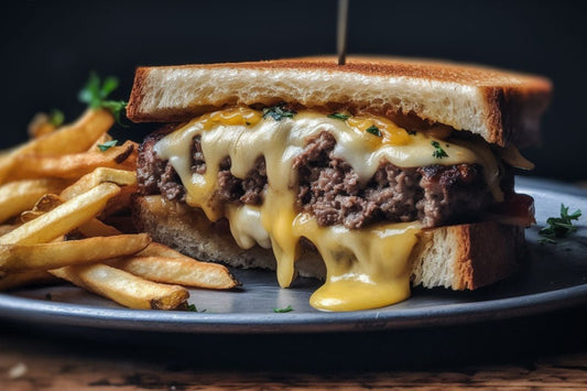 Patty gourmet sciogliersi con cipolle caramellate e formaggio svizzero
