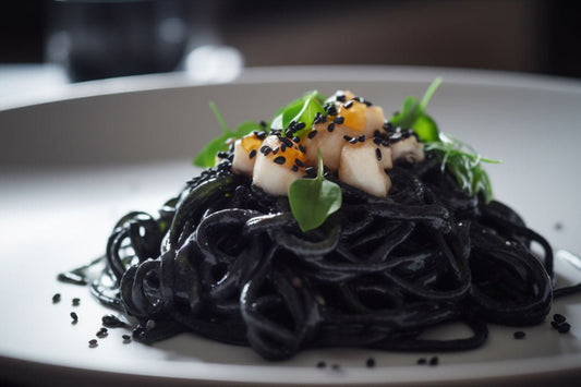 Pasta di inchiostro di calamari a base di pesce