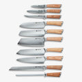 Set coltelli da cucina Haruta VG10 in acciaio damasco giapponese da 10 pezzi con manici in legno e fodero