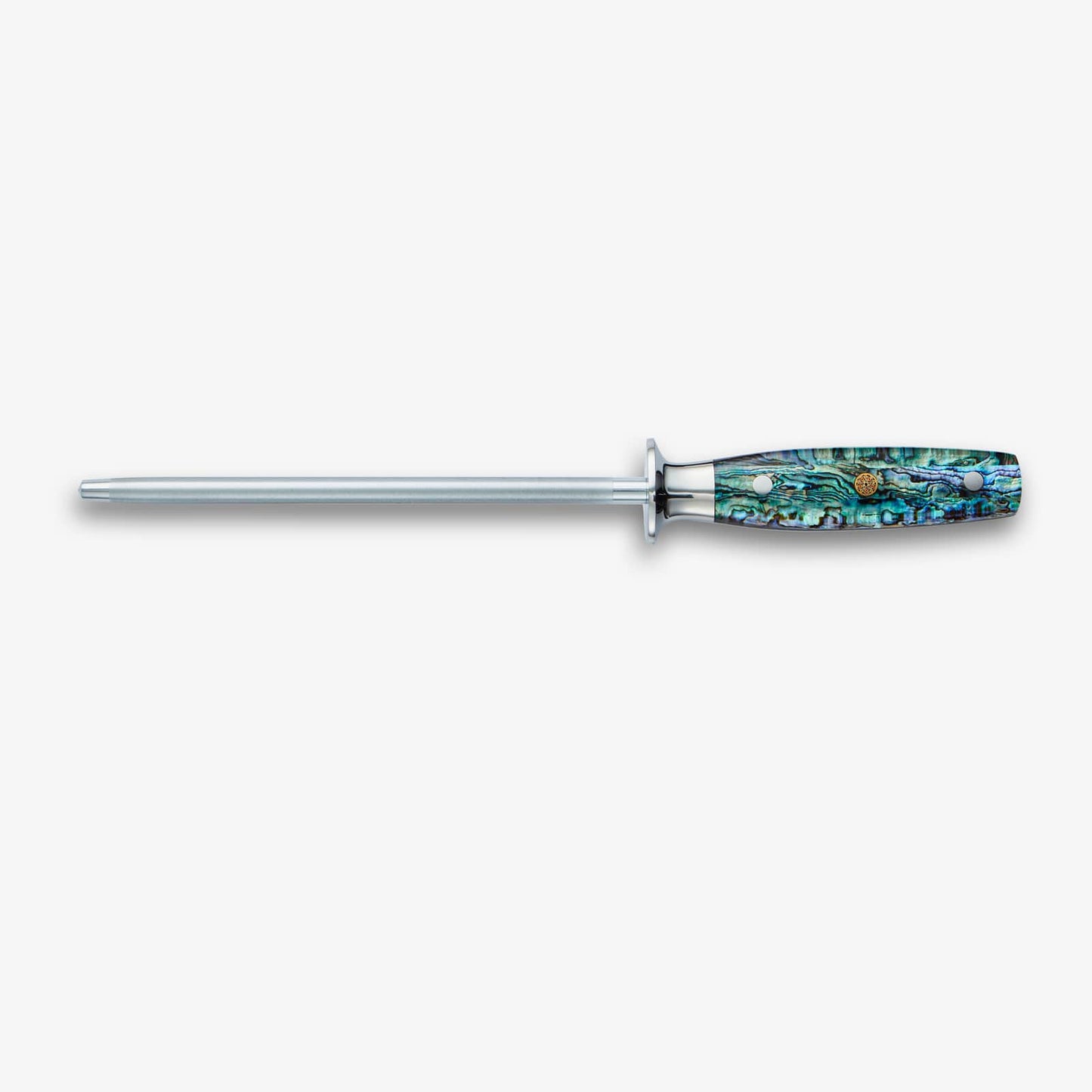 Chikashi (ちかし) Damas Chef Knife & Steel Set avec poignée d'ormeaux