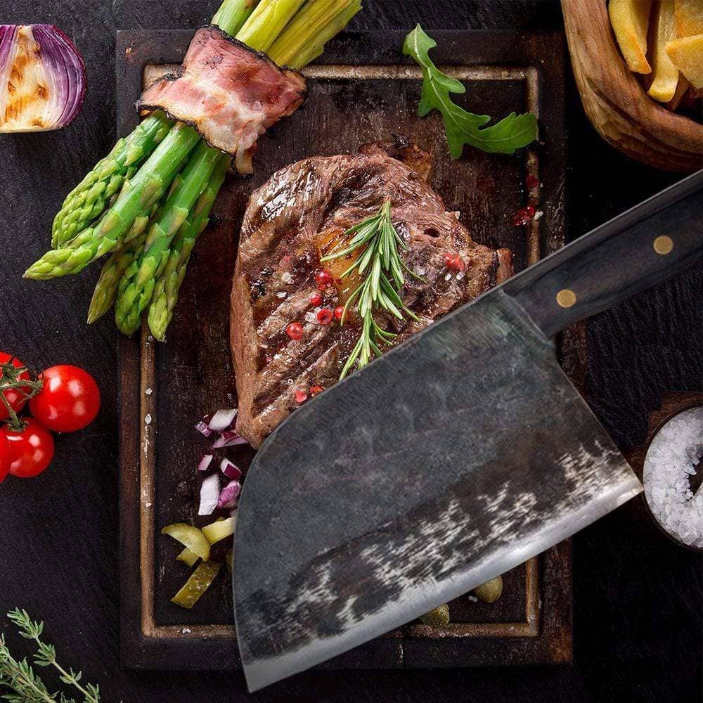 Nakiri / Chukabocho (なきり) Cleaver en acier Tang complet