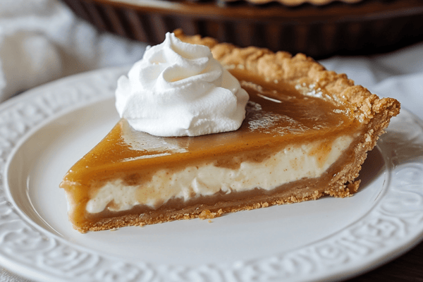 Old-Fashioned Southern Caramel Pie with Graham Cracker Crust and Whipped Cream