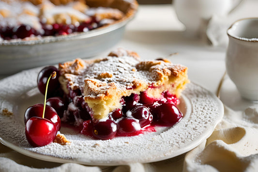 Cobbler cerise rustique avec une garniture de biscuit doux