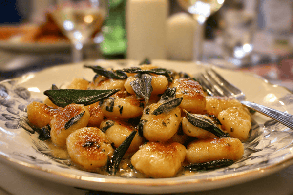Homemade Potato Gnocchi with Butter and Sage Sauce