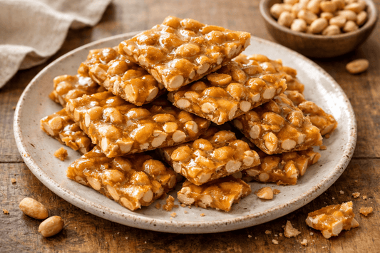 Golden Crunchy Peanut Brittle with Caramelised Sweetness