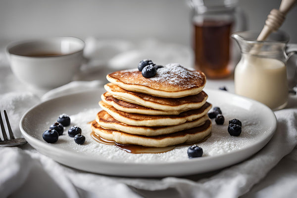 Crêpes à ricotta moelleuses avec des baies fraîches