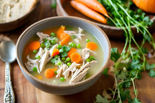 Soupe de dinde maison avec légumes