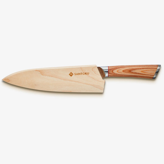 Haruta 8 Zoll VG10 japanisches Gyuto-Kochmesser aus Damaststahl mit Holzgriff und Scheide