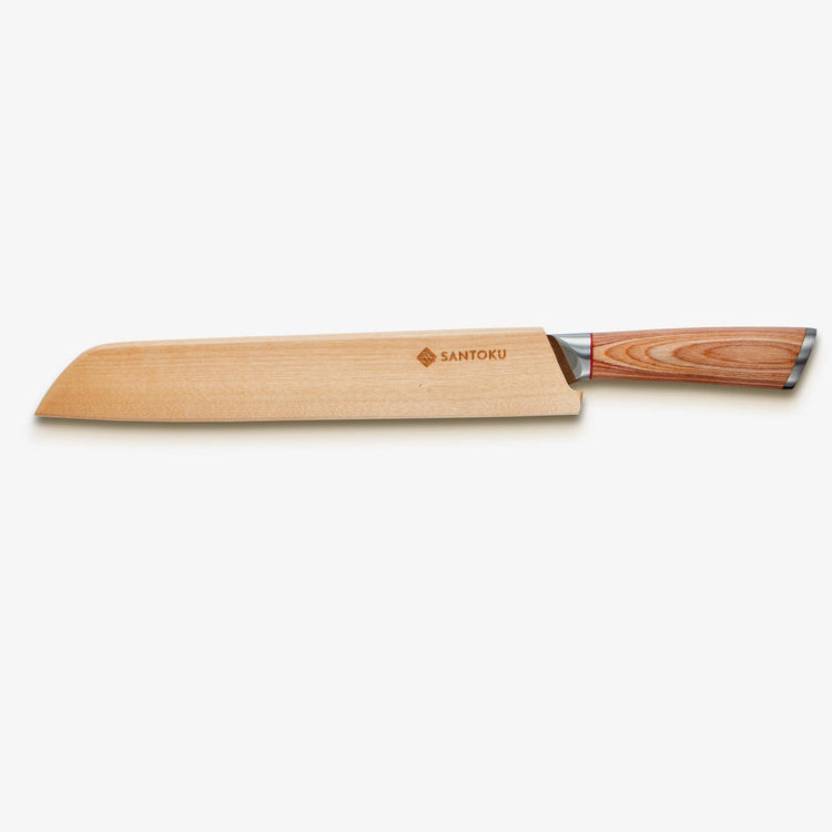 Haruta 10 Zoll VG10 Brotmesser aus japanischem Damaststahl mit Holzgriff und Scheide