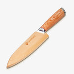 Coltello multiuso giapponese in acciaio damasco Haruta da 5 pollici VG10 con manico in legno e fodero