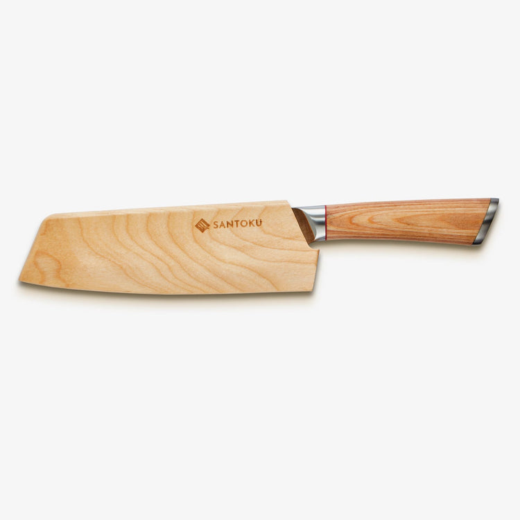 Haruta 7 Zoll VG10 Nakiri-Messer aus japanischem Damaststahl mit Holzgriff und Scheide