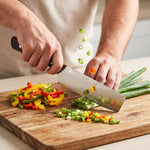 Yuhi - Ensemble de 6 couteaux de cuisine à motif damas avec poignées en bois de Pakka et coffret cadeau