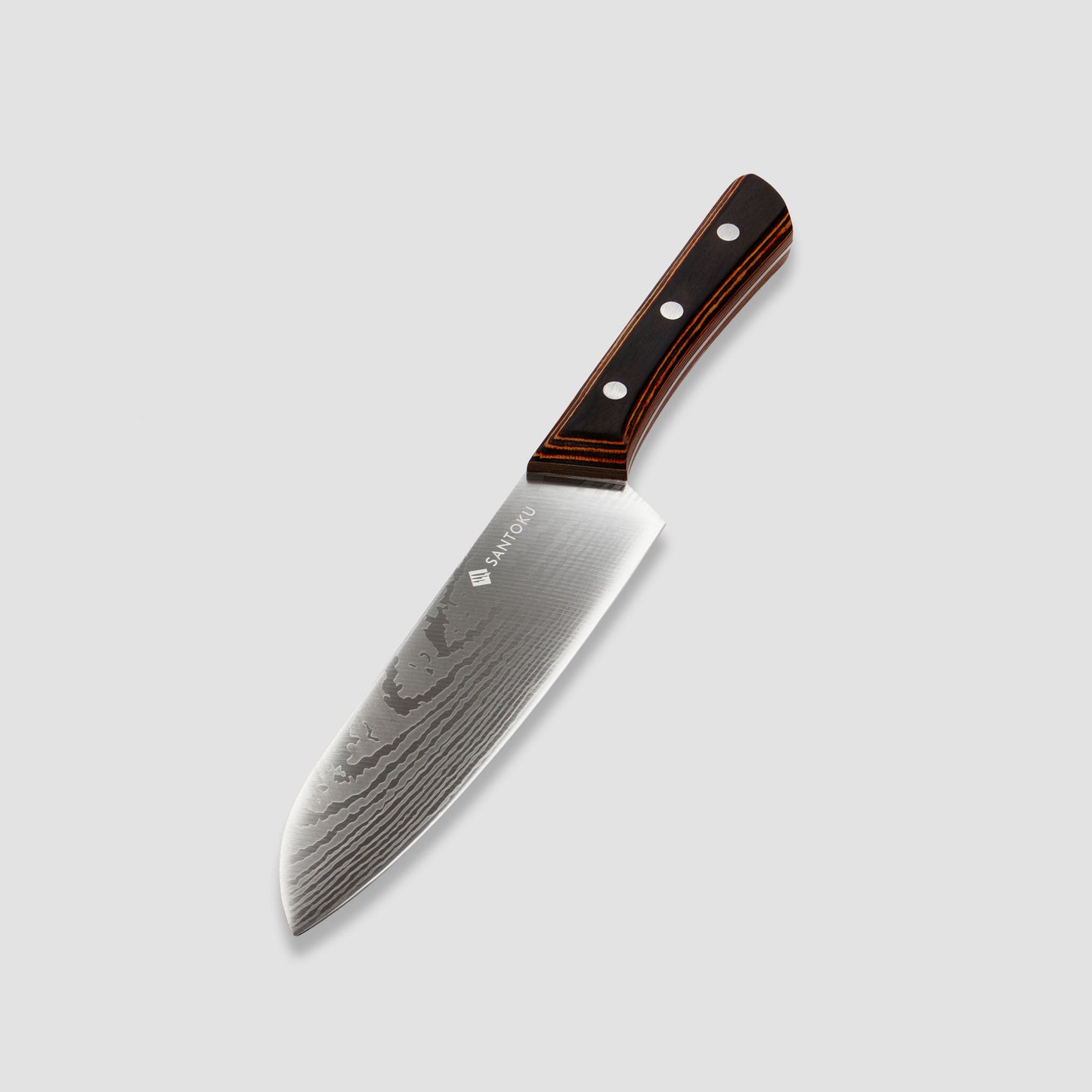 Yuhi - Ensemble de 6 couteaux de cuisine à motif damas avec poignées en bois de Pakka et coffret cadeau