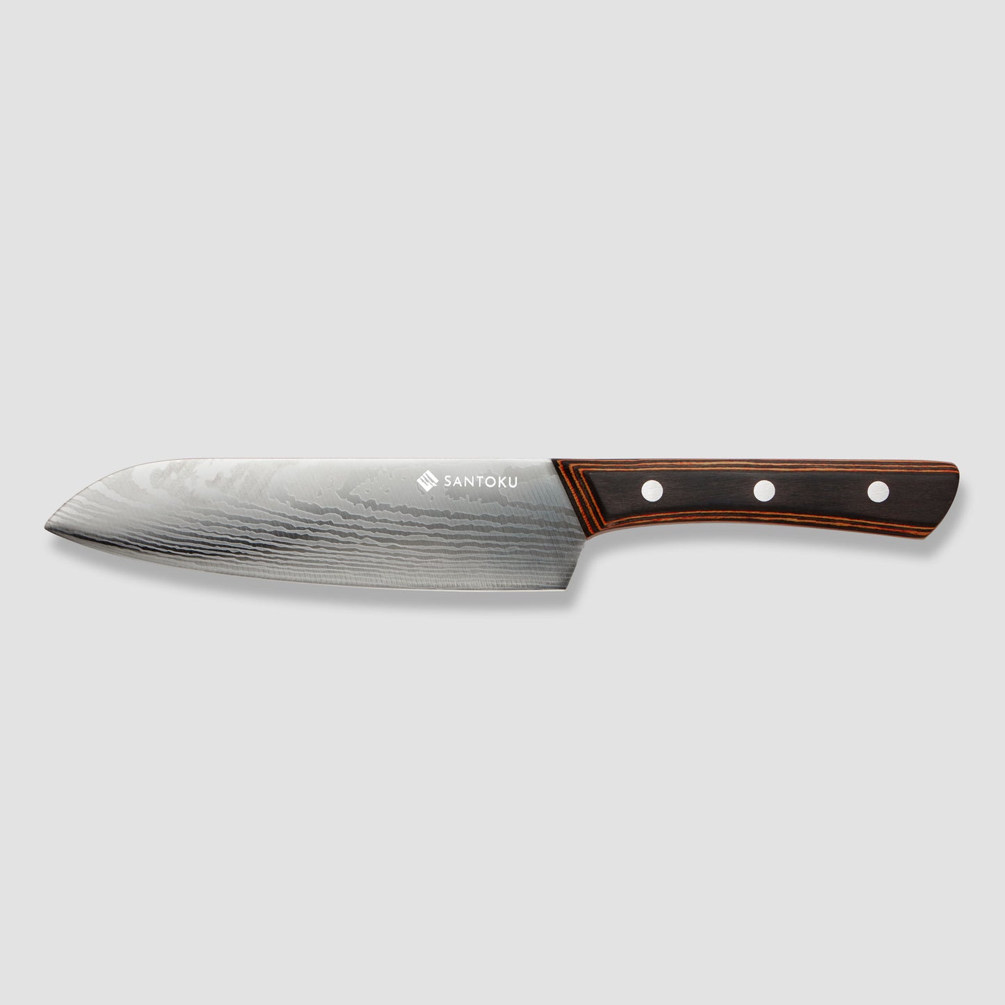 Yuhi - Ensemble de 6 couteaux de cuisine à motif damas avec poignées en bois de Pakka et coffret cadeau