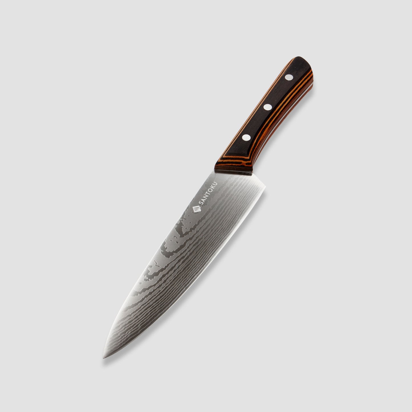 Yuhi - Ensemble de 6 couteaux de cuisine à motif damas avec poignées en bois de Pakka et coffret cadeau
