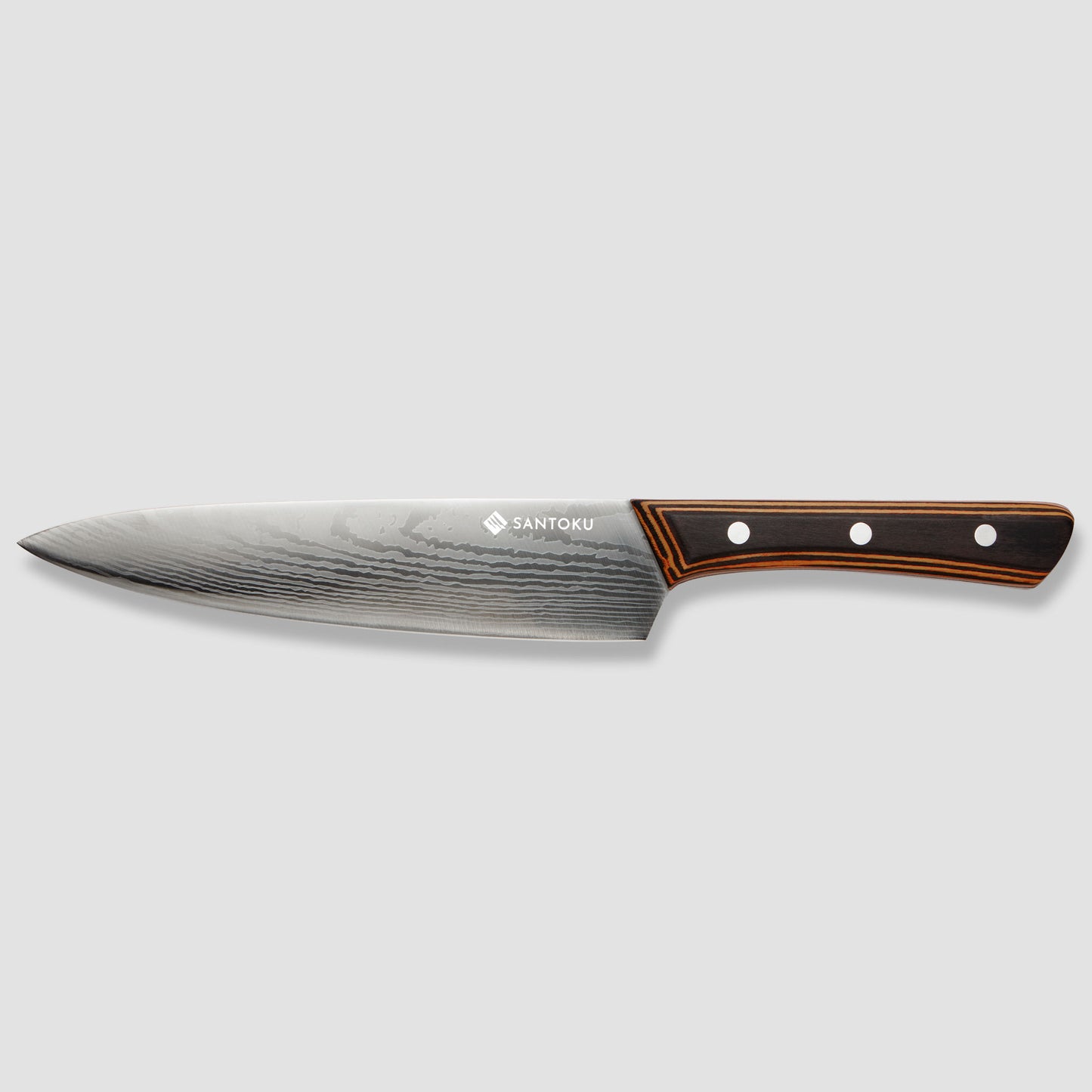 Yuhi - Ensemble de 6 couteaux de cuisine à motif damas avec poignées en bois de Pakka et coffret cadeau
