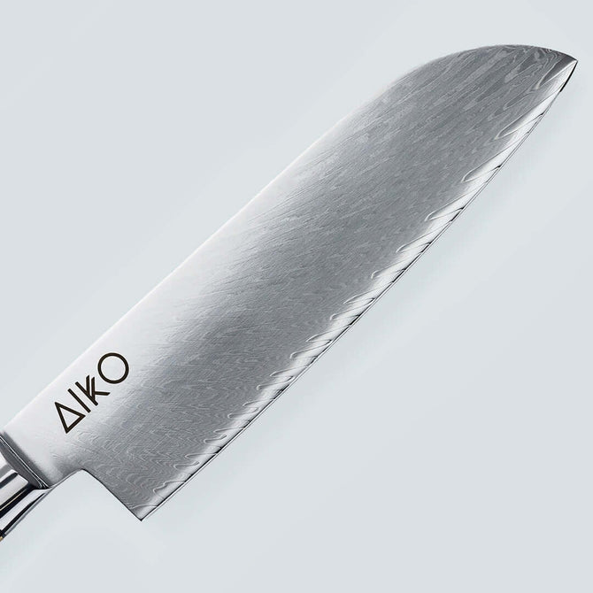 Coltello Aiko in Acciaio Damasco Blu con Manico in Resina Color Blu